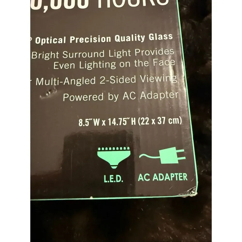 Danielle Round LED Lighted Magnification Mirror Double Sided 15X Silver Chrome